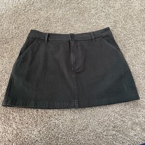 BP Dark Grey Mini Skirt with Front Button